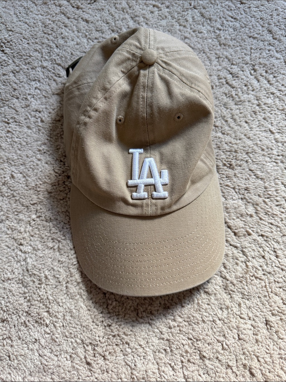 Gently Used Tan LA Baseball Cap Hat One Size